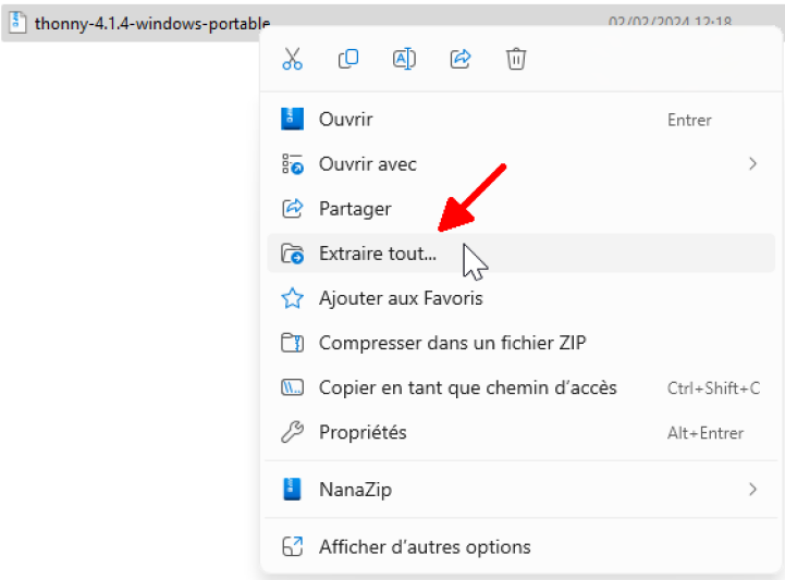 Extraction de Notepad-plus-plus