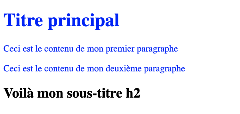 Résultat pour plusieurs balises