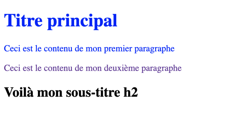 Résultat avec class