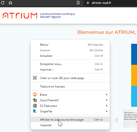 Commande code source