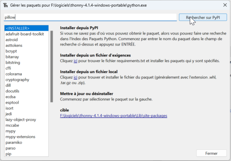 Lancer la recherche
