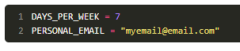 Nom variables constantes